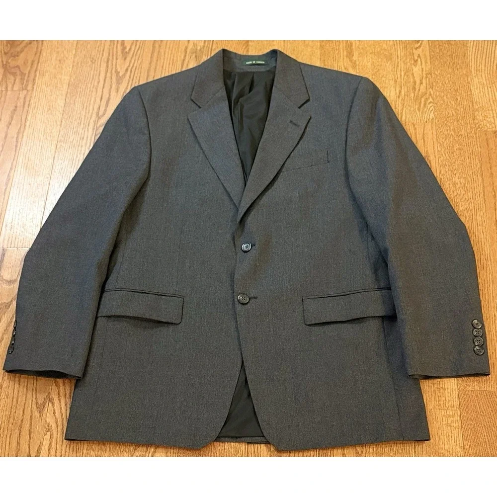 Lauren Ralph Lauren Mens 44R Gray Blazer Wool Comfort Suit Coat 2 Button Jacket